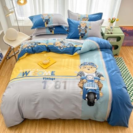 91家纺网 家纺一手货源 找家纺 （总）金爱家 2023新款大版纯棉卡通四件套