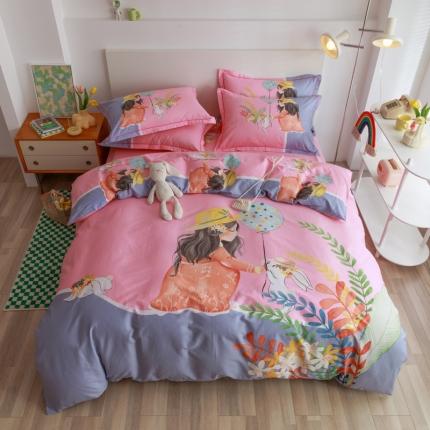 91家纺网 家纺一手货源 找家纺 （总）金爱家 2023新款大版纯棉卡通四件套