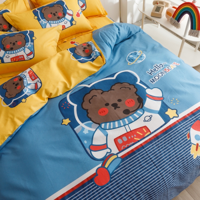 91家纺网 家纺一手货源 找家纺 （总）金爱家 2023新款大版纯棉卡通四件套