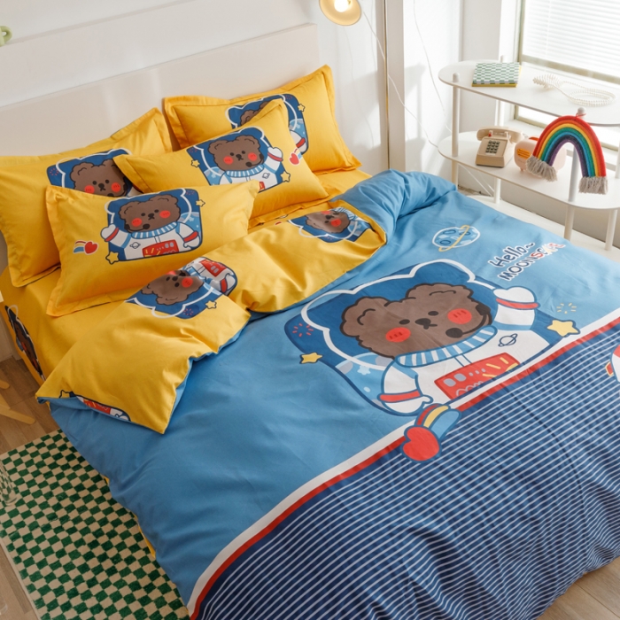 91家纺网 家纺一手货源 找家纺 （总）金爱家 2023新款大版纯棉卡通四件套