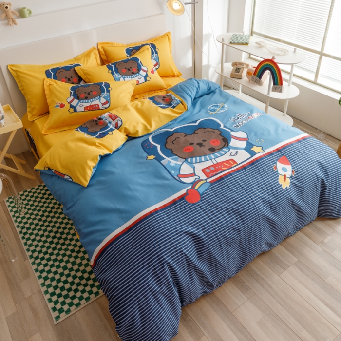 91家纺网 家纺一手货源 找家纺 （总）金爱家 2023新款大版纯棉卡通四件套