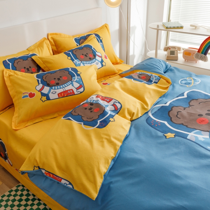 91家纺网 家纺一手货源 找家纺 （总）金爱家 2023新款大版纯棉卡通四件套