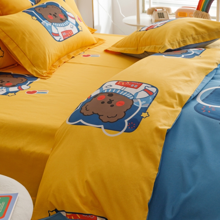 91家纺网 家纺一手货源 找家纺 （总）金爱家 2023新款大版纯棉卡通四件套