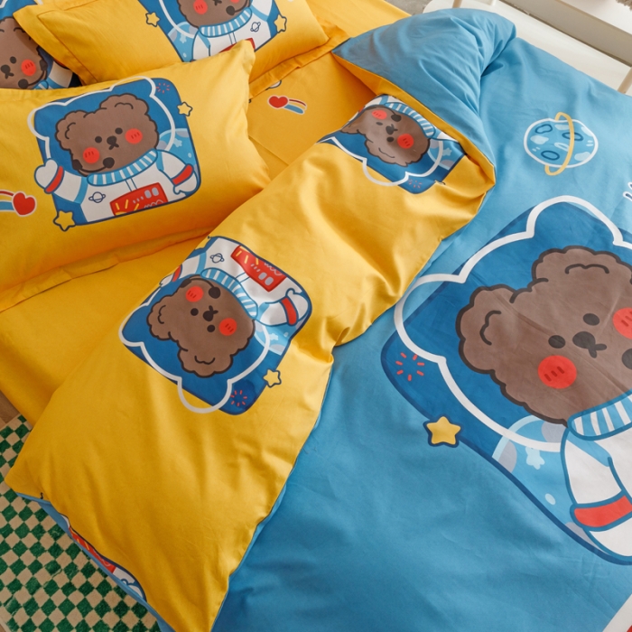 91家纺网 家纺一手货源 找家纺 （总）金爱家 2023新款大版纯棉卡通四件套