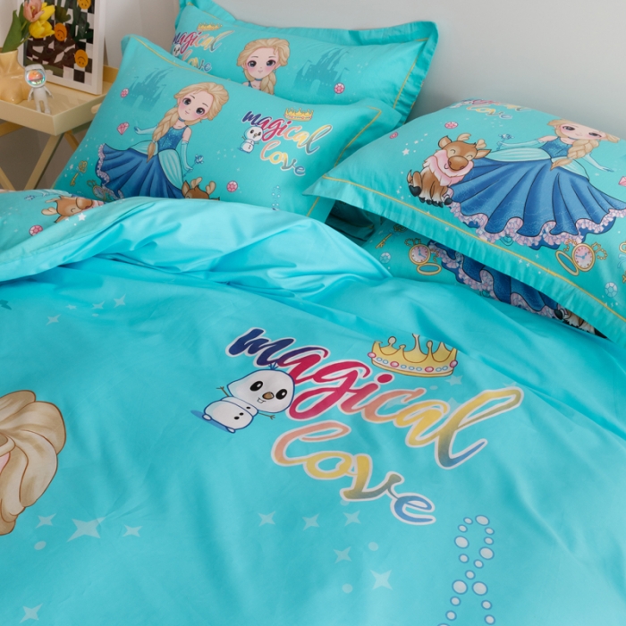 91家纺网 家纺一手货源 找家纺 金爱家 2023新款大版纯棉卡通四件套 莉莉公主