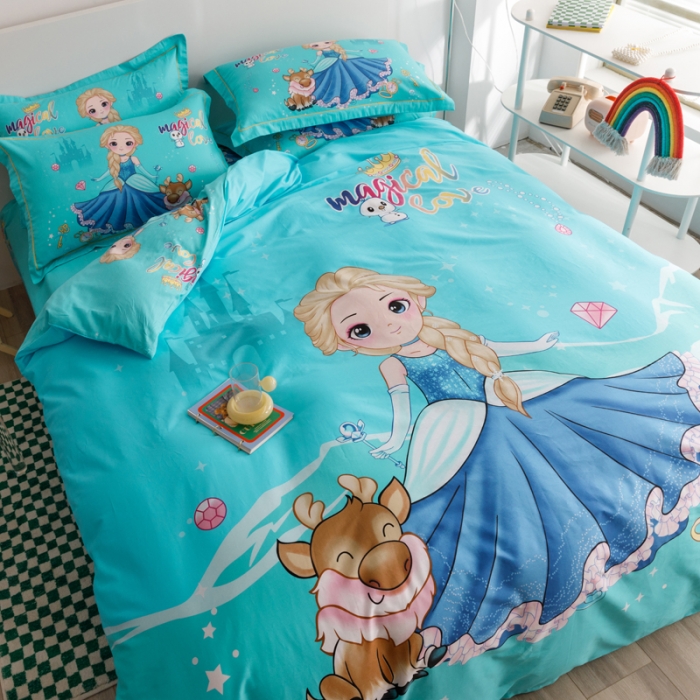 91家纺网 家纺一手货源 找家纺 金爱家 2023新款大版纯棉卡通四件套 莉莉公主