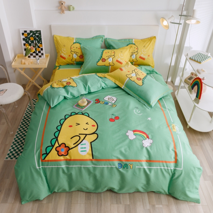 91家纺网 家纺一手货源 找家纺 金爱家 2023新款大版纯棉卡通四件套 糖宝乐