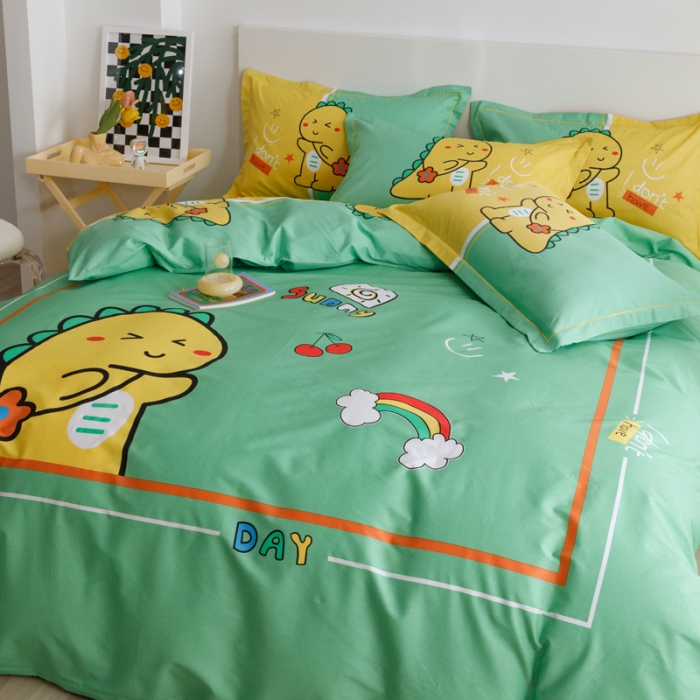 91家纺网 家纺一手货源 找家纺 金爱家 2023新款大版纯棉卡通四件套 糖宝乐