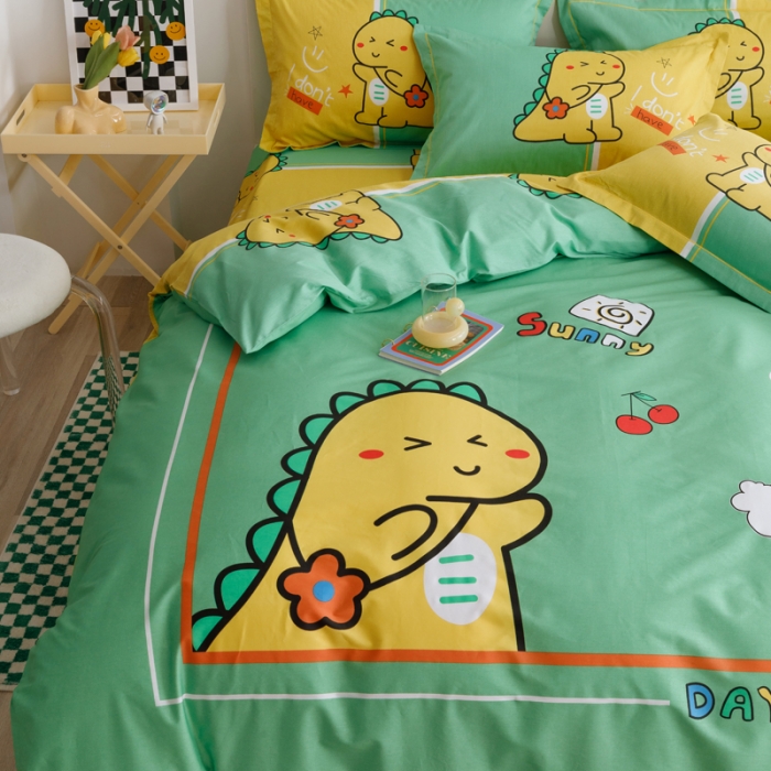 91家纺网 家纺一手货源 找家纺 金爱家 2023新款大版纯棉卡通四件套 糖宝乐