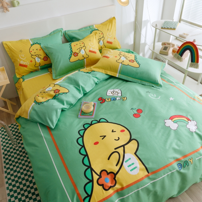 91家纺网 家纺一手货源 找家纺 金爱家 2023新款大版纯棉卡通四件套 糖宝乐