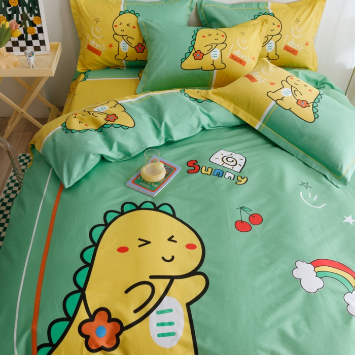 91家纺网 家纺一手货源 找家纺 金爱家 2023新款大版纯棉卡通四件套 糖宝乐