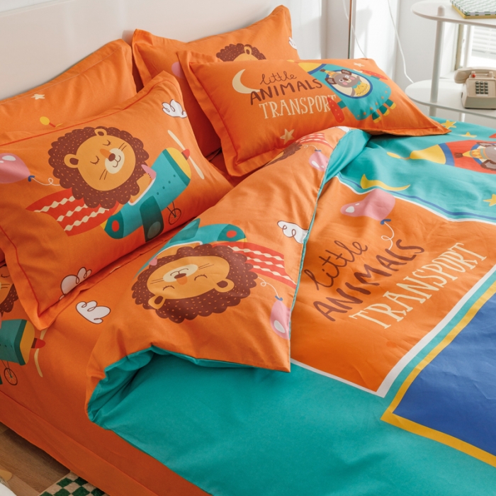 91家纺网 家纺一手货源 找家纺 金爱家 2023新款大版纯棉卡通四件套 五彩斑斓