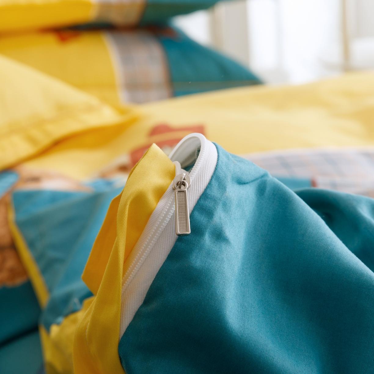 91家纺网 家纺一手货源 找家纺 金爱家 2023新款大版纯棉卡通四件套 新可爱熊