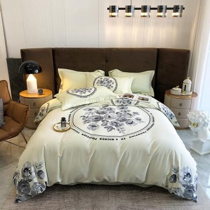 91家纺网 家纺一手货源 找家纺 卡巴伦家纺 2023新款长绒棉数码印花轻奢款四件套 柏玄