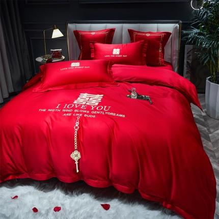 （总）用心 2022新款婚庆家居爆款刺绣四件套