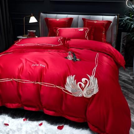 用心 2022新款婚庆家居爆款刺绣四件套 良辰美景