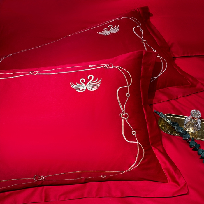 91家纺网 家纺一手货源 找家纺 用心 2022新款婚庆家居爆款刺绣四件套 良辰美景