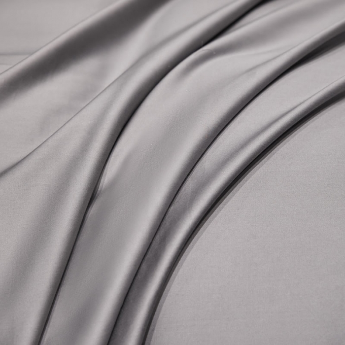 91家纺网 家纺一手货源 找家纺 爱缦 新款100支长绒棉贡缎刺绣宽边四件套-耀影系列 银灰