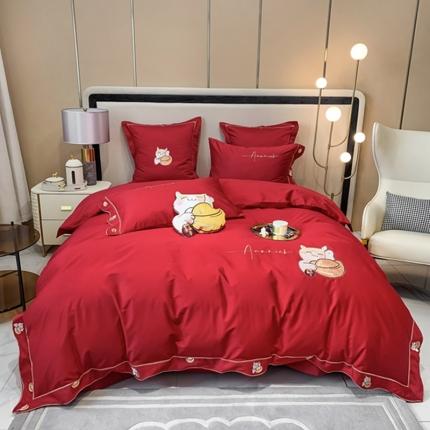 91家纺网 家纺一手货源 找家纺 （总）江涞 2022新款80S双股长绒棉绣花七件套