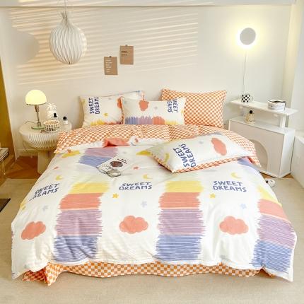 91家纺网 家纺一手货源 找家纺 寐居家纺 2022新款全棉印花四件套 彩虹星空