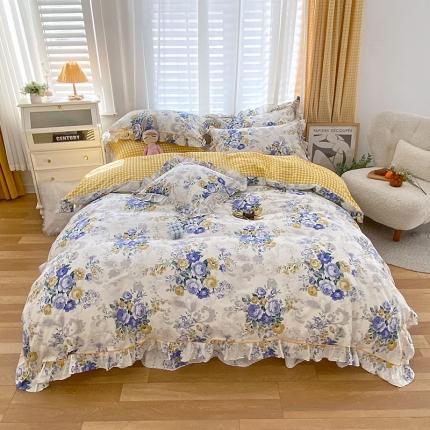 91家纺网 家纺一手货源 找家纺 （总）宝齐莱 2022新款13372韩版全棉印花四件套