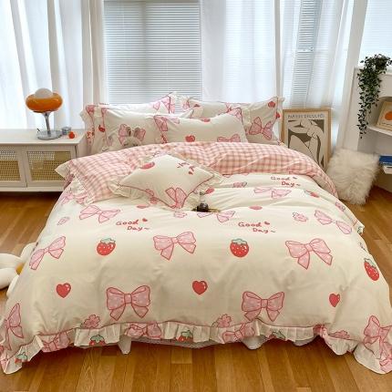 91家纺网 家纺一手货源 找家纺 （总）宝齐莱 2022新款13372韩版全棉印花四件套