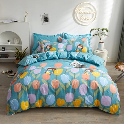 91家纺网 家纺一手货源 找家纺 优家居 2023新款植物羊绒四件套 花仙贝