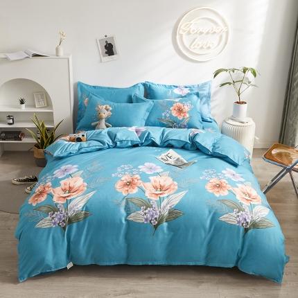 91家纺网 家纺一手货源 找家纺 优家居 2023新款植物羊绒四件套 花语-兰