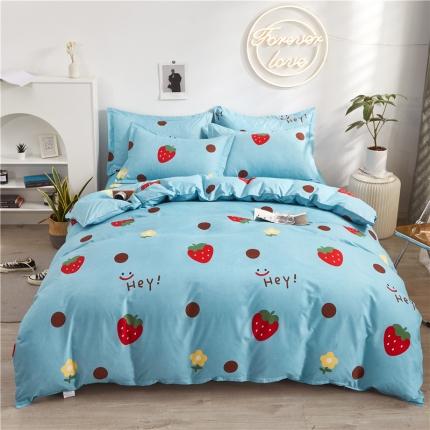 91家纺网 家纺一手货源 找家纺 优家居 2023新款植物羊绒四件套 开心草莓