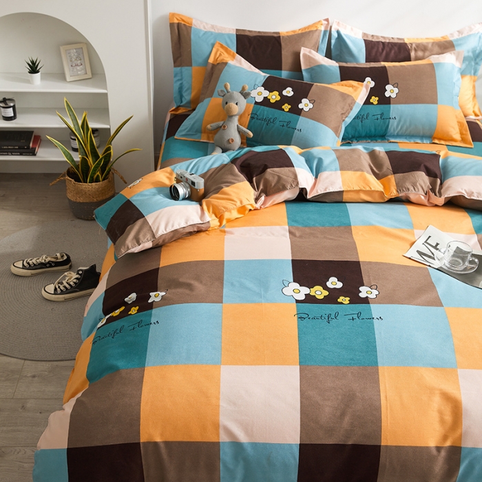 91家纺网 家纺一手货源 找家纺 优家居 2023新款植物羊绒四件套 布莱格