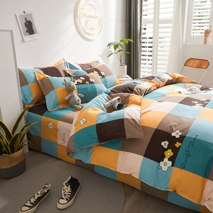 91家纺网 家纺一手货源 找家纺 优家居 2023新款植物羊绒四件套 布莱格