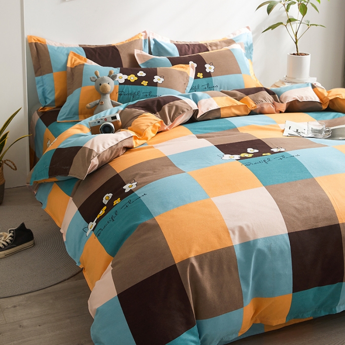 91家纺网 家纺一手货源 找家纺 优家居 2023新款植物羊绒四件套 布莱格