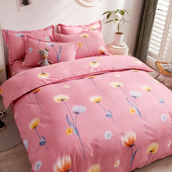 91家纺网 家纺一手货源 找家纺 优家居 2023新款植物羊绒四件套 春暖花开