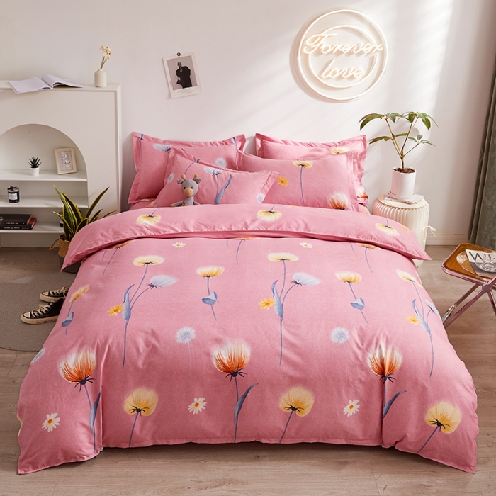 91家纺网 家纺一手货源 找家纺 优家居 2023新款植物羊绒四件套 春暖花开