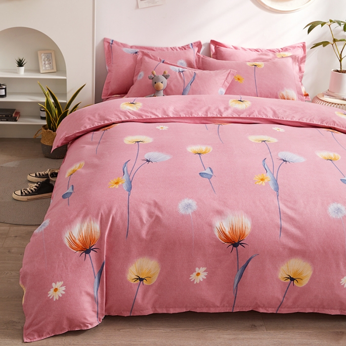 91家纺网 家纺一手货源 找家纺 优家居 2023新款植物羊绒四件套 春暖花开