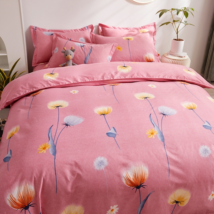 91家纺网 家纺一手货源 找家纺 优家居 2023新款植物羊绒四件套 春暖花开