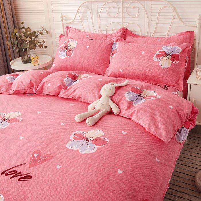 91家纺网 家纺一手货源 找家纺 优家居 2023新款植物羊绒四件套 点点爱