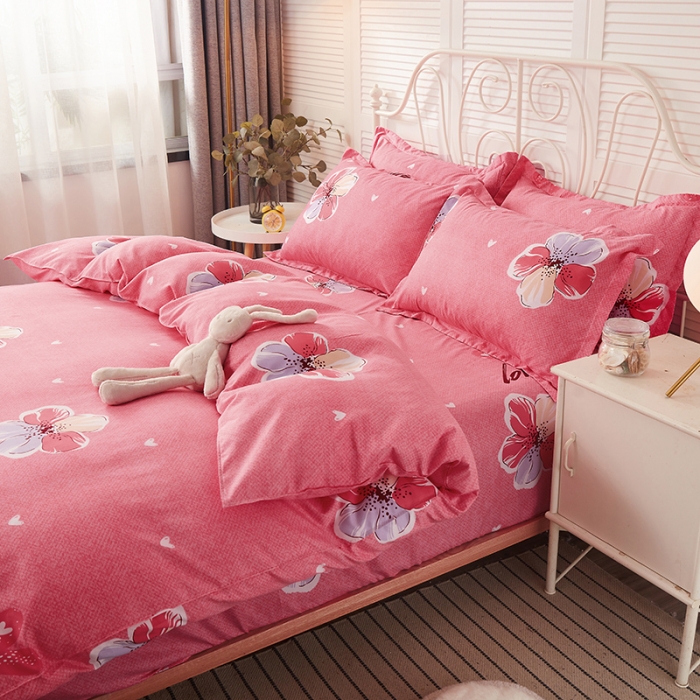 91家纺网 家纺一手货源 找家纺 优家居 2023新款植物羊绒四件套 点点爱