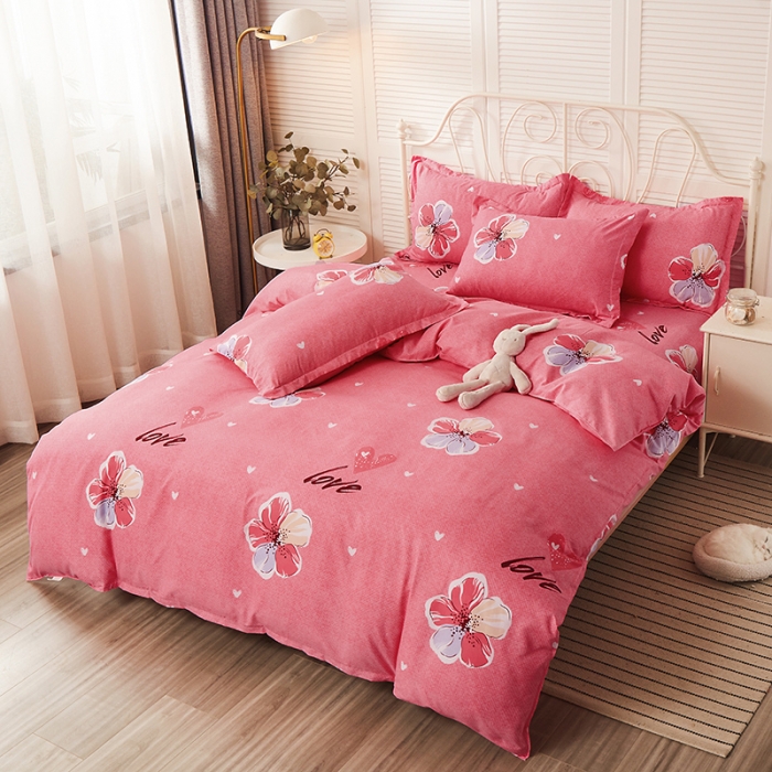 91家纺网 家纺一手货源 找家纺 优家居 2023新款植物羊绒四件套 点点爱