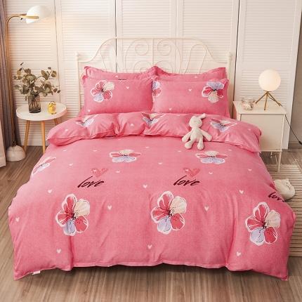 优家居 2023新款植物羊绒四件套 点点爱