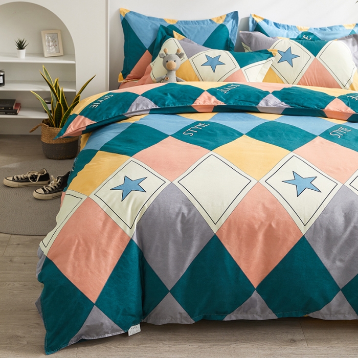 91家纺网 家纺一手货源 找家纺 优家居 2023新款植物羊绒四件套 都市风尚