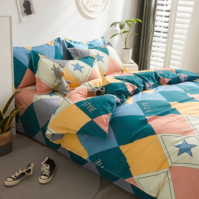 91家纺网 家纺一手货源 找家纺 优家居 2023新款植物羊绒四件套 都市风尚