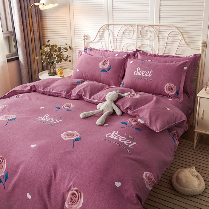 91家纺网 家纺一手货源 找家纺 优家居 2023新款植物羊绒四件套 多彩心情