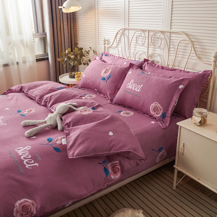 91家纺网 家纺一手货源 找家纺 优家居 2023新款植物羊绒四件套 多彩心情