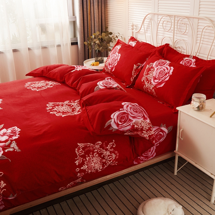 91家纺网 家纺一手货源 找家纺 优家居 2023新款植物羊绒四件套 古韵花秀