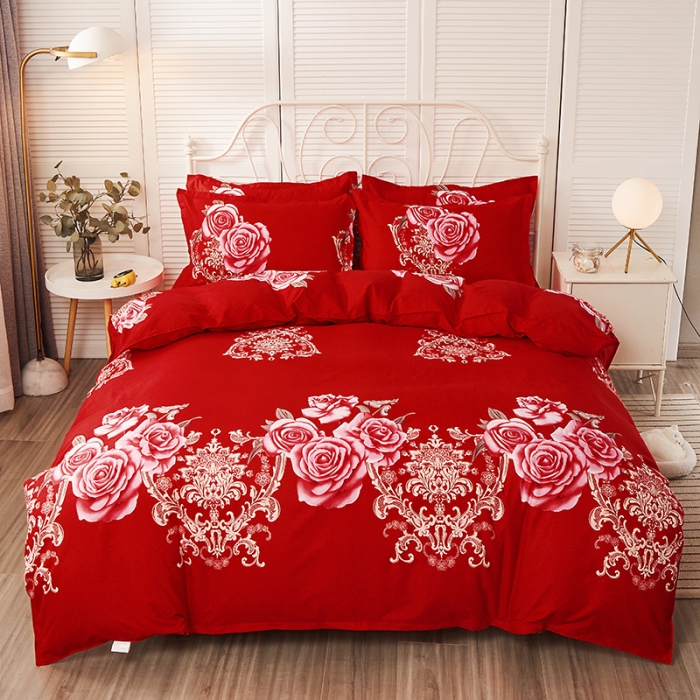 91家纺网 家纺一手货源 找家纺 优家居 2023新款植物羊绒四件套 古韵花秀