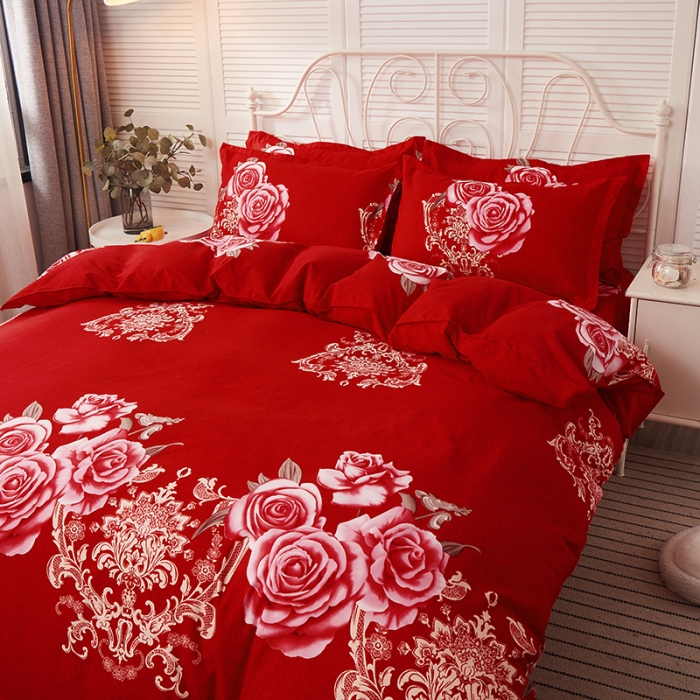 91家纺网 家纺一手货源 找家纺 优家居 2023新款植物羊绒四件套 古韵花秀