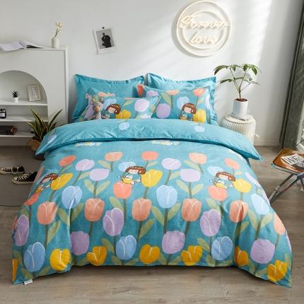 优家居 2023新款植物羊绒四件套 花仙贝