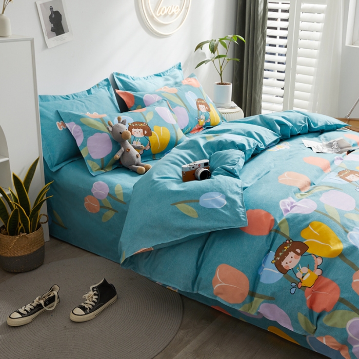 91家纺网 家纺一手货源 找家纺 优家居 2023新款植物羊绒四件套 花仙贝