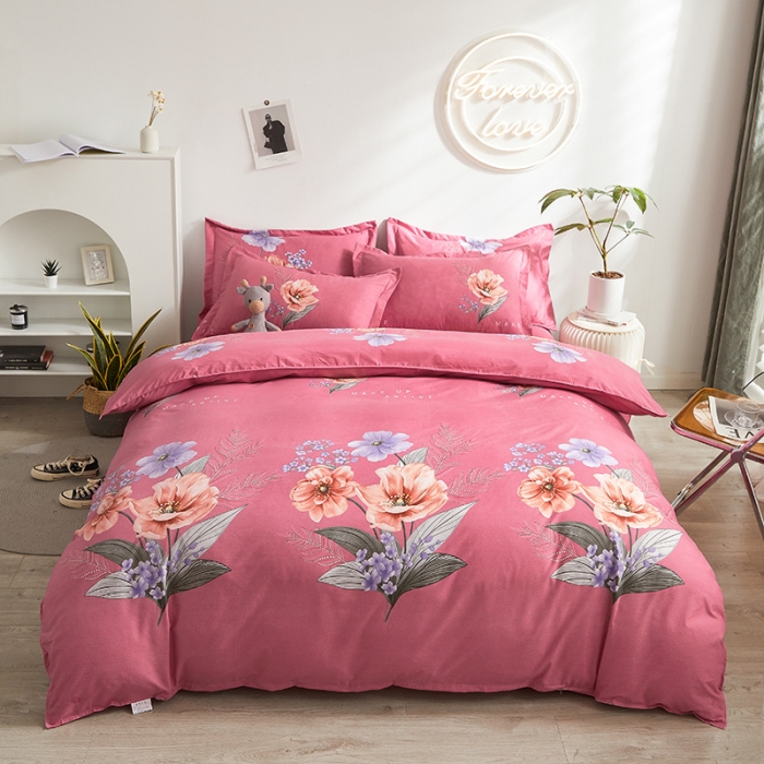 91家纺网 家纺一手货源 找家纺 优家居 2023新款植物羊绒四件套 花语